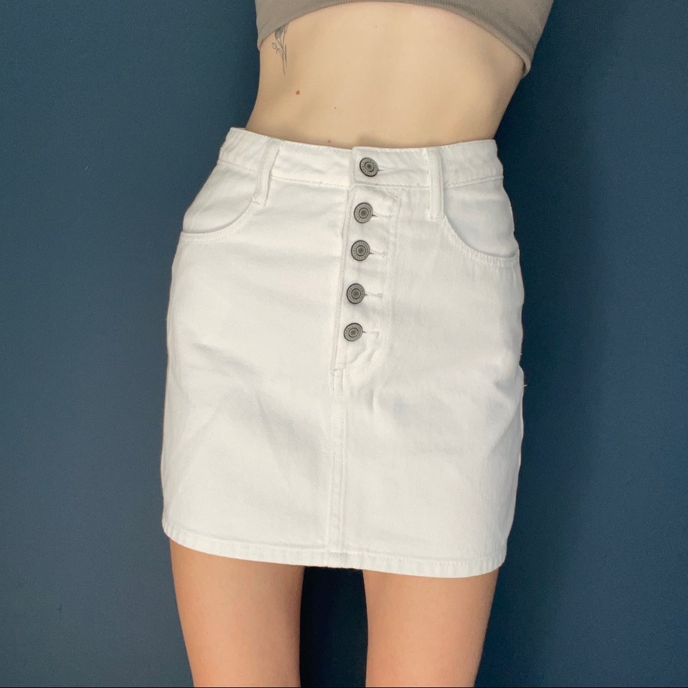 John galt white button up skirt